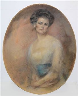 Großes Dreiviertelporträt einer schönen Frau - Wilhelm Johann Bader