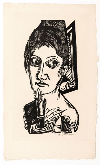 Frau mit Kerze by Max Beckmann, 1920
