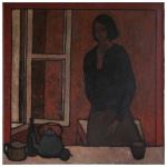 Dziewczyna w oknie by Wieslaw Garbolinski, l.60.XX w.