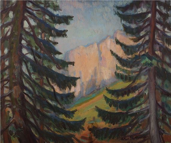 MASYW SKALNY WIDZIANY PRZEZ ŚWIERKI by Artur Rutkowski, 1940