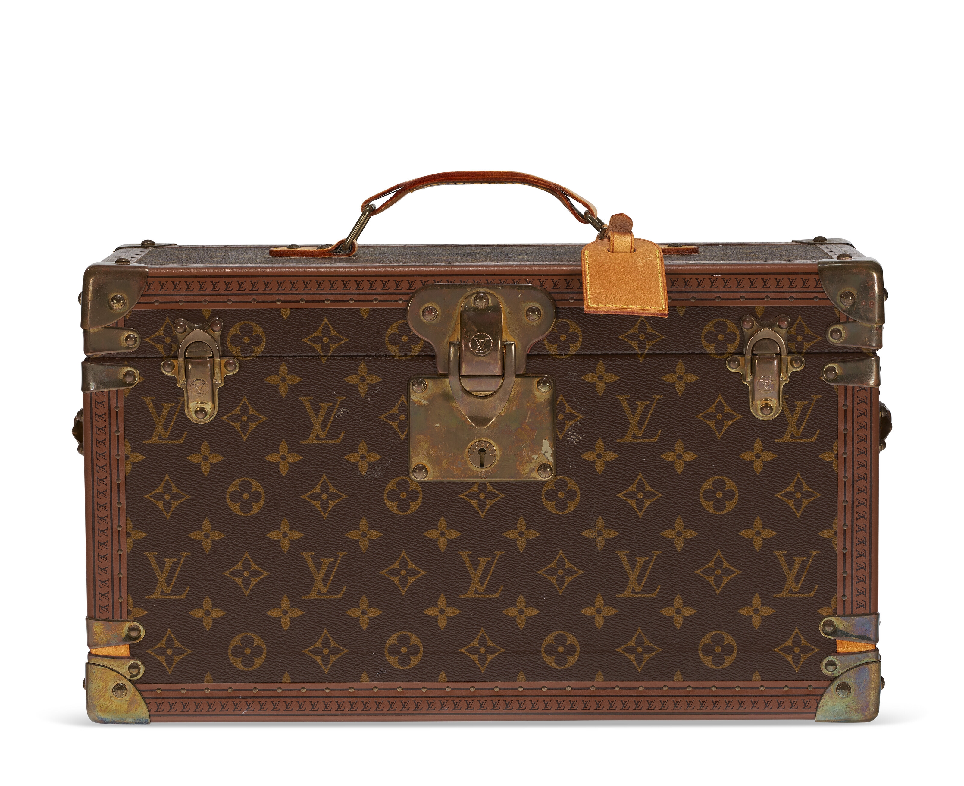 Louis Vuitton, SET OF TWO: A PERSONALIZED BROWN MONOGRAM CANVAS HARDSIDED  TRAIN CASE & A BROWN MONOGRAM CANVAS HARDSIDED TRAIN CASE
