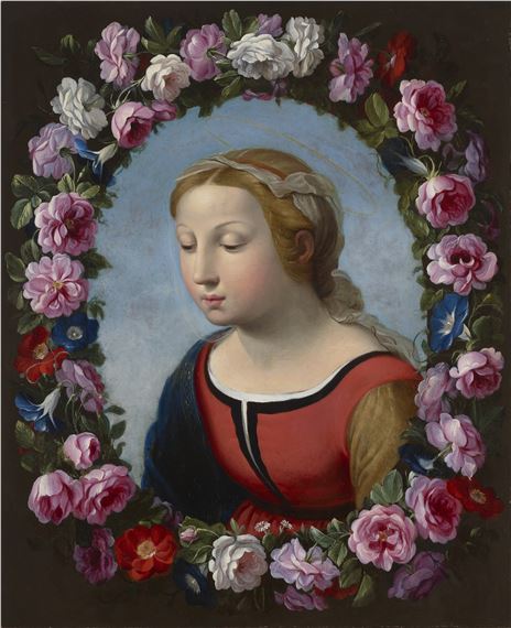 Giovanni Stanchi | The Madonna surrounded by a floral garland | MutualArt