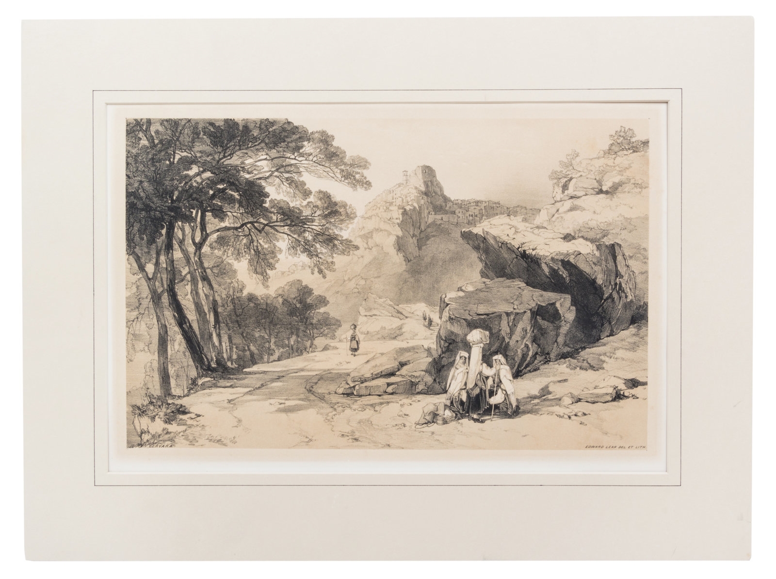 Edward Lear | Cervara (from Views in Rome and Its Environs; Drawn from ...