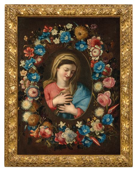 Nicolo Stanchi | Betende Madonna in einem Blütenkranz | MutualArt