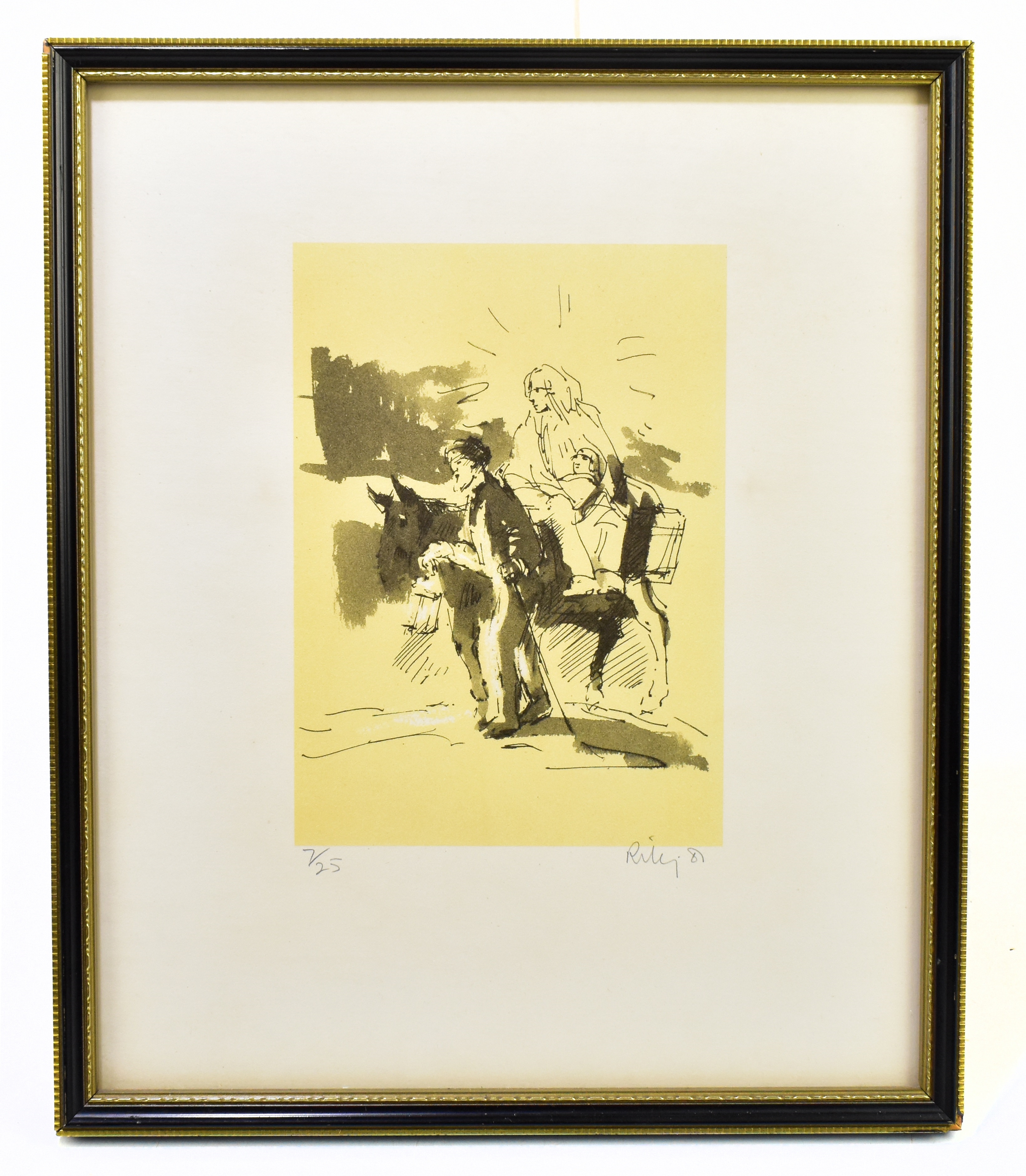 Harold Riley | Mary with Jesus on a donkey | MutualArt