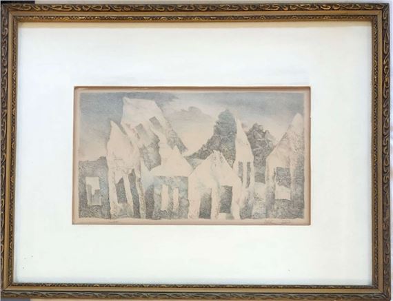 Houses, Chymnies, Untitled(2) by Samuel Bak