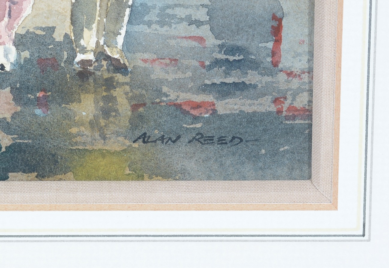 Alan Reed | Rain Showers on Grey Street Newcastle-Upon-Tyne | MutualArt
