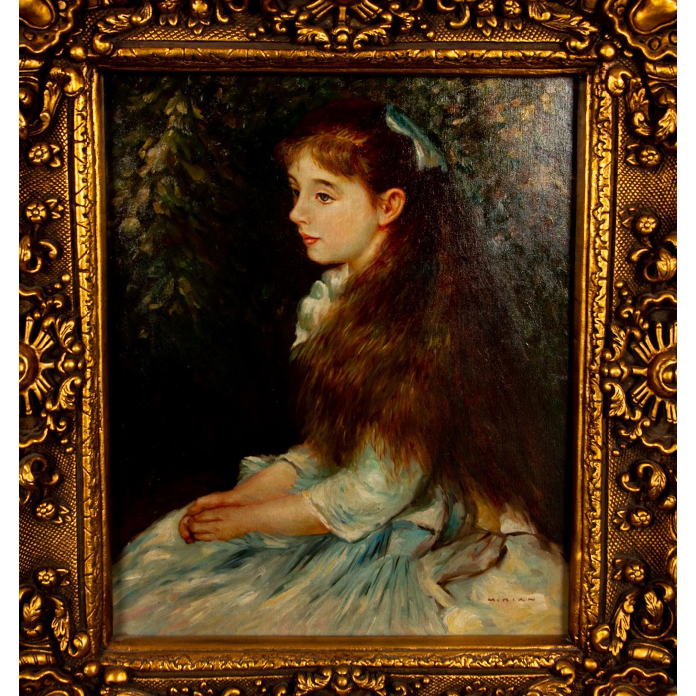 Artwork by Pierre-Auguste Renoir, Inspired by 'Portrait of Irene Cahen d'Anvers' by Renoir, Made of Oil Painting on Canvas