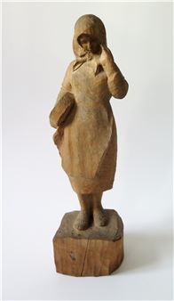 Koka skulptūra Kalpu meitene - Lize Dzeguze