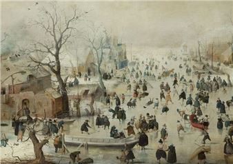 Ice Skaters in Painting