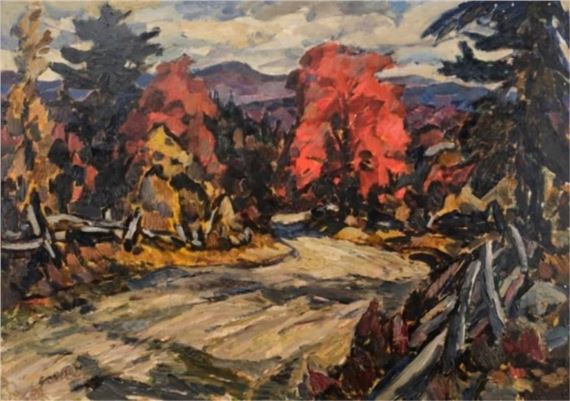 Landscape with red maple by Helmut Gransow, 1961