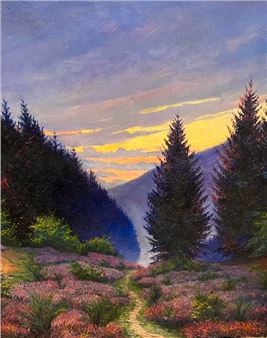 Sunset on a mountain landscape Picture