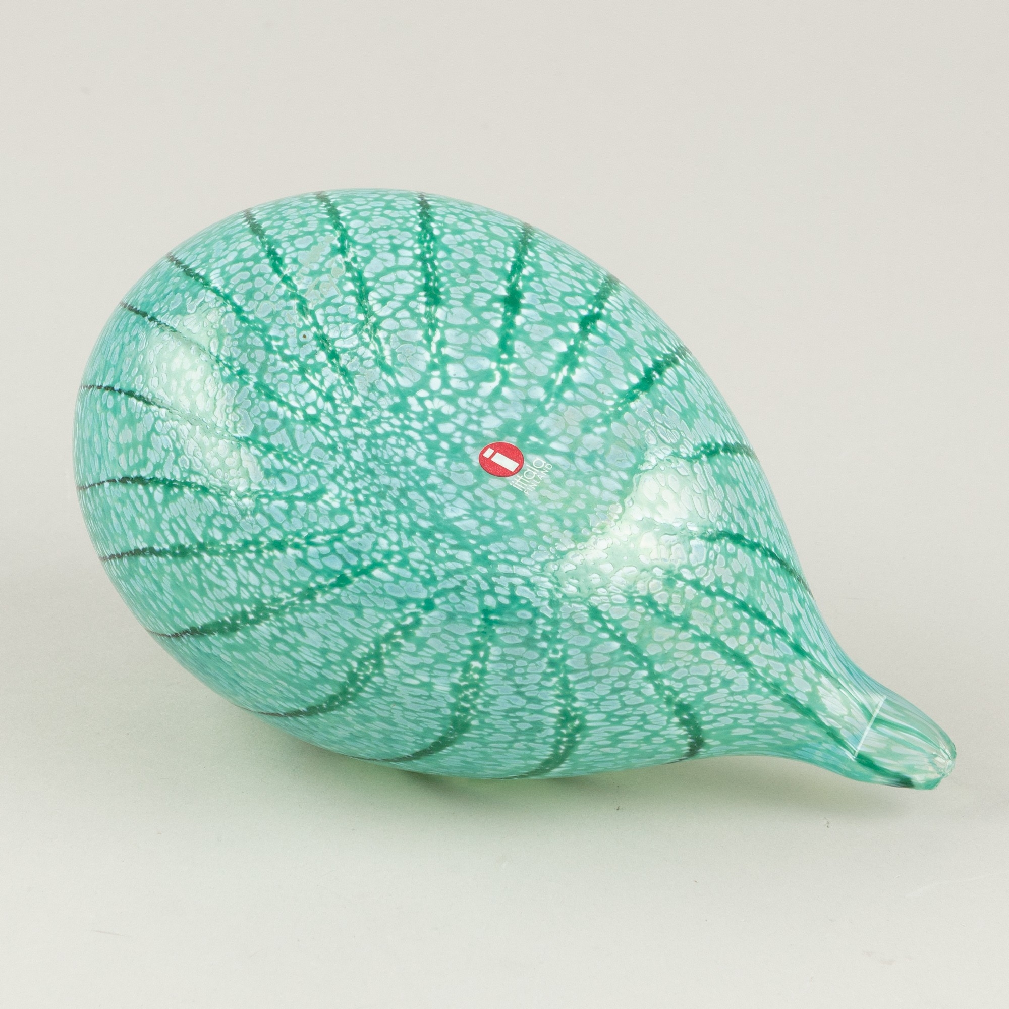 Artwork by Oiva Toikka, Bird, Made of green glass