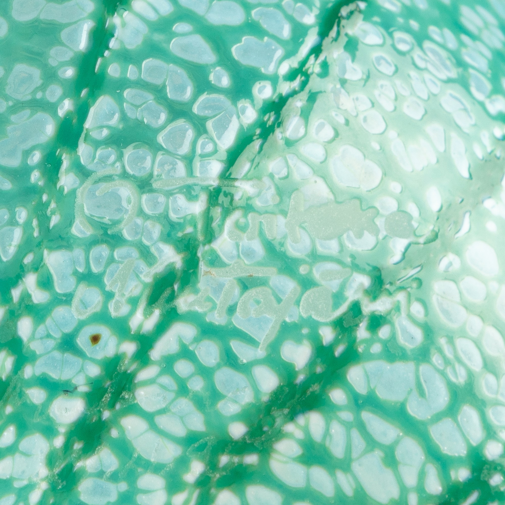 Artwork by Oiva Toikka, Bird, Made of green glass