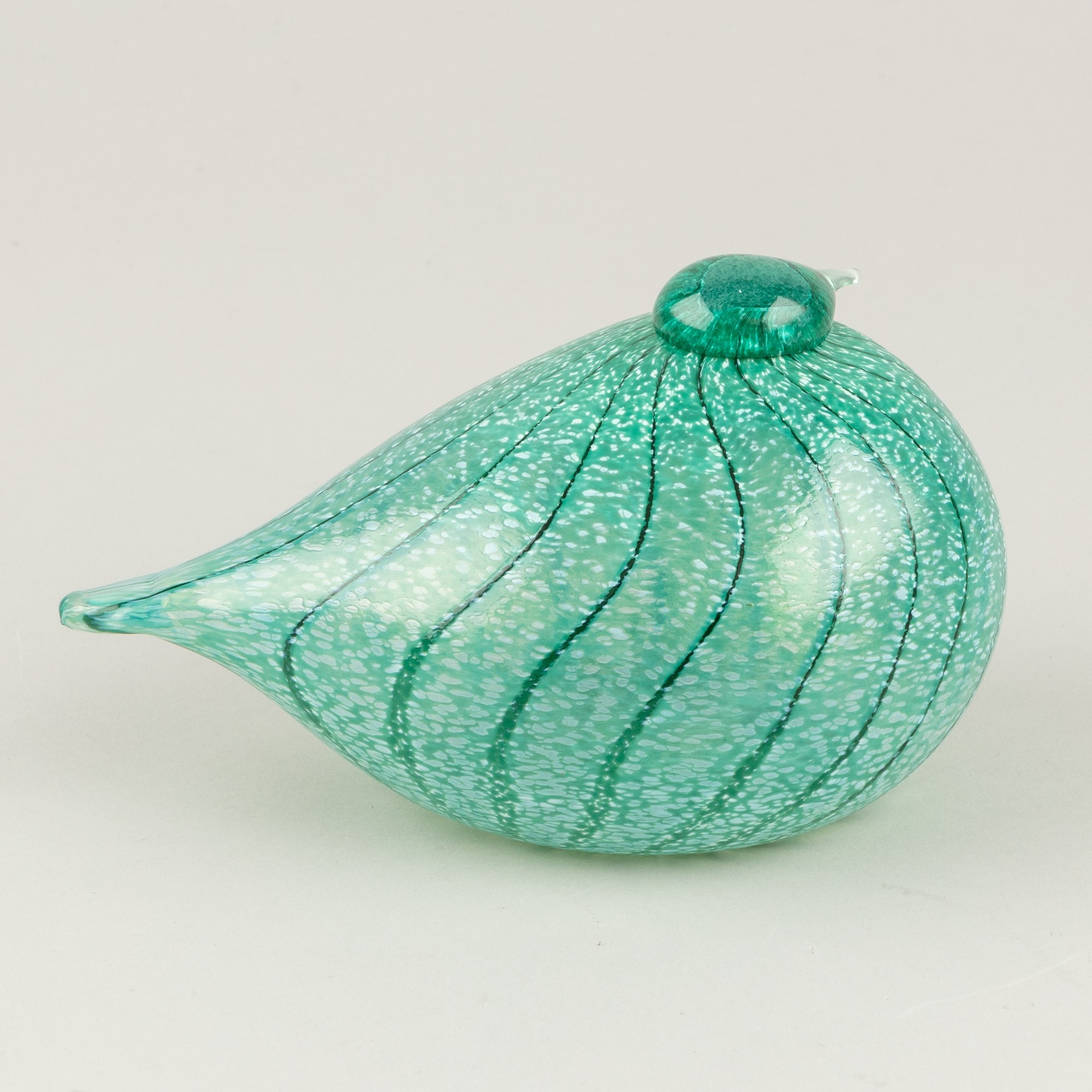 Artwork by Oiva Toikka, Bird, Made of green glass