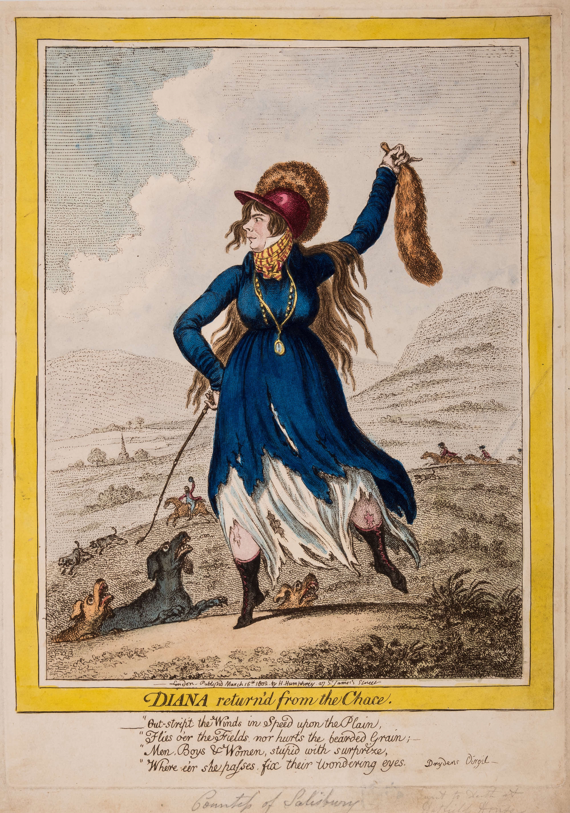 Artwork by James Gillray, Diana return'd from the Chace, Made of wove paper