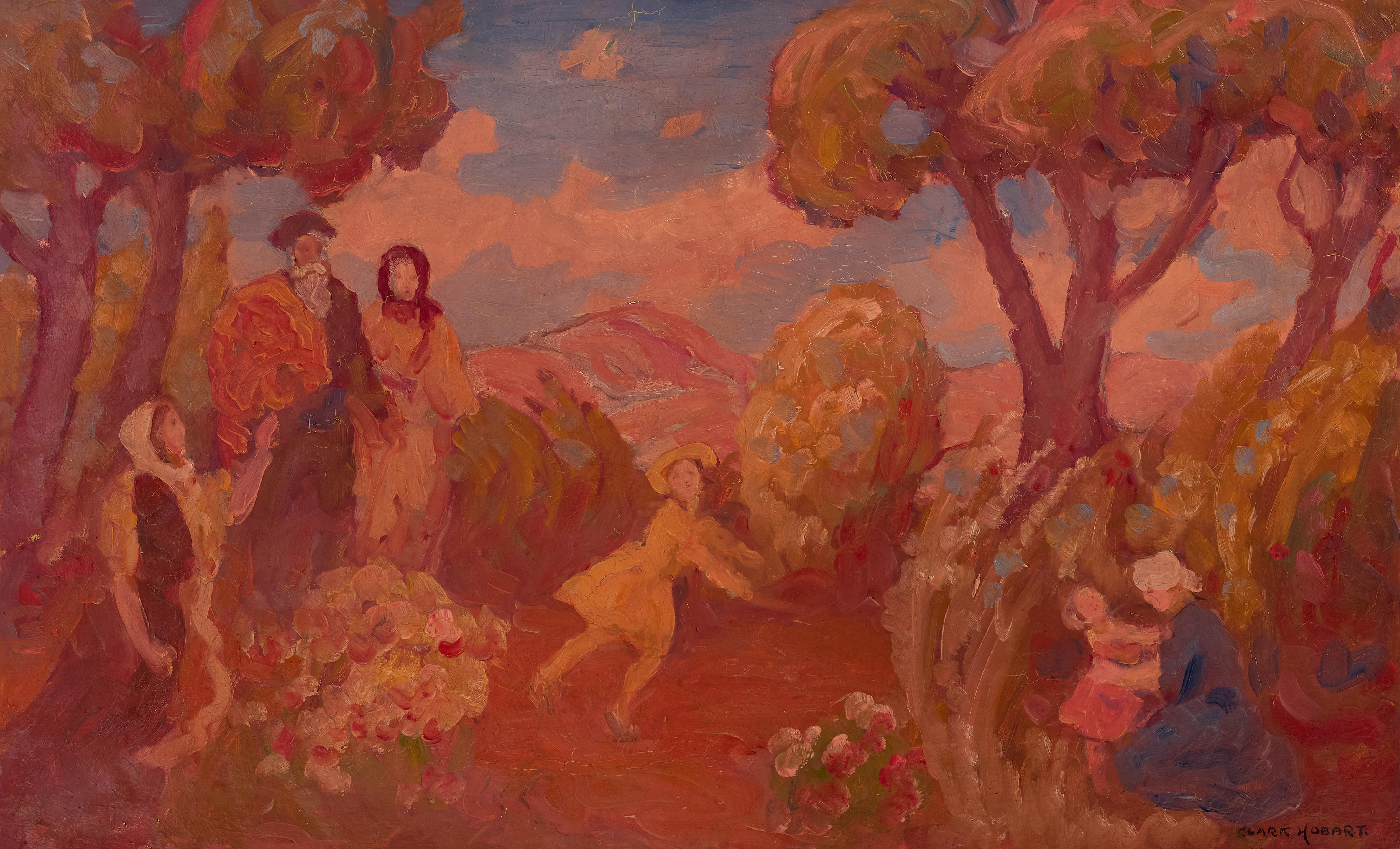 Artwork by Clark Hobart, Afternoon Outing, Made of oil on canvas