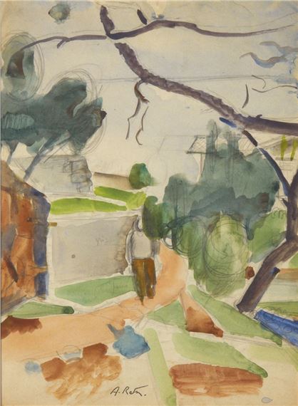 PERSONNAGE DANS UN JARDIN by Alfred Reth