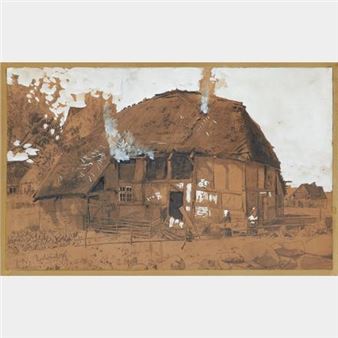 Rauchkathen in Zeihendorf bei Bublitz. Kohl - Max Seliger