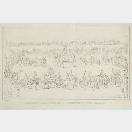Masken-Zug vom Liederk(r)anz zu Schweinfurt 13 März 1840 gehalten - F. Kornacher