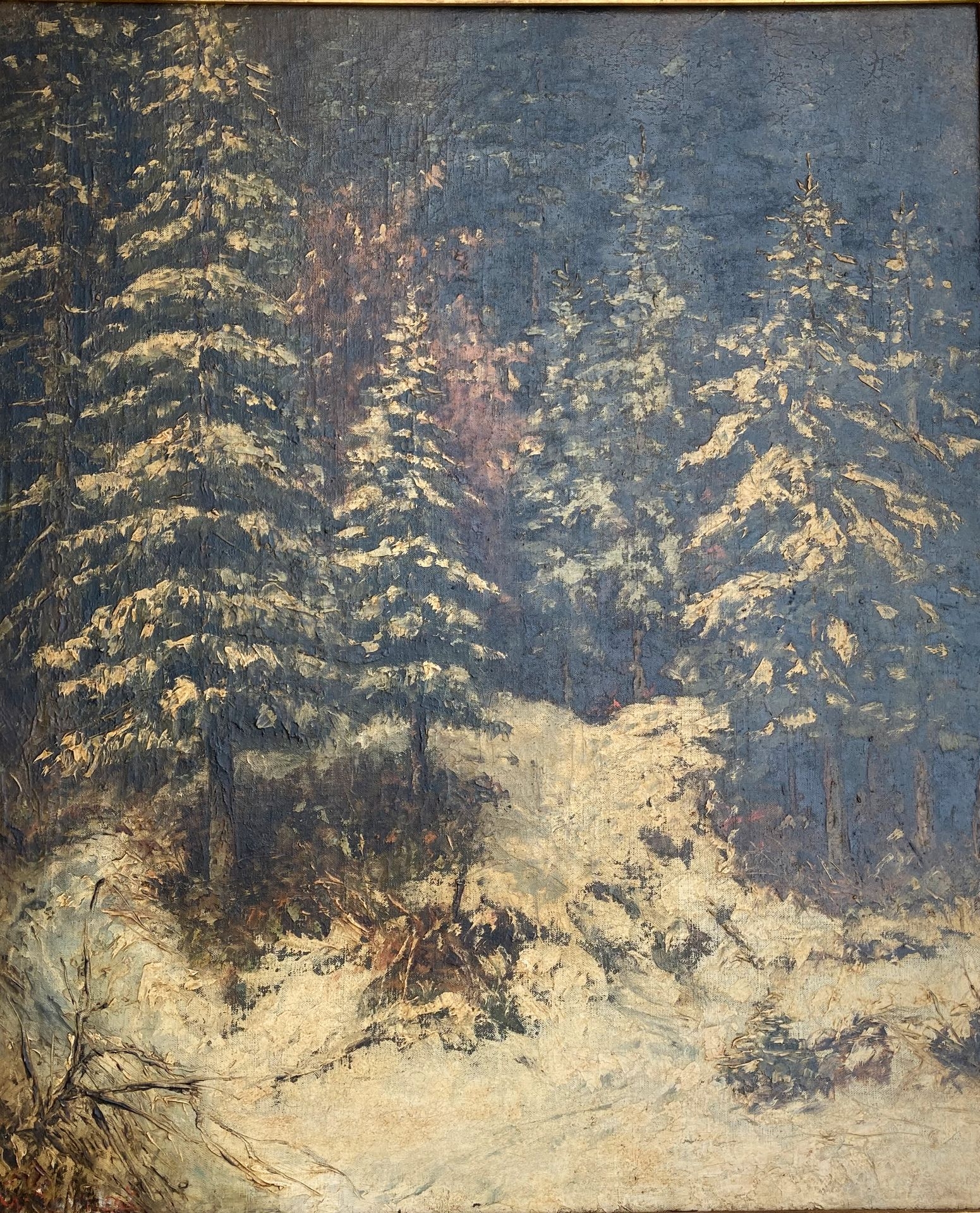 FOREST OF SAPIN UNDER THE SNOW by Gustave Courbet
