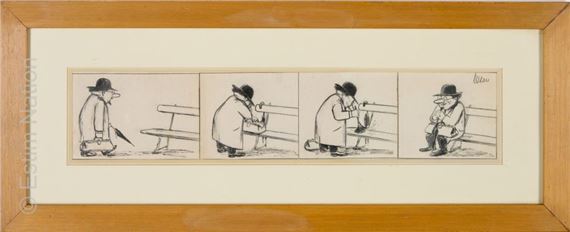 Roger Testu | ROGER TETSU (1913-2008) Au parc Dessin en quatre parties ...
