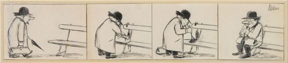 Roger Testu | ROGER TETSU (1913-2008) Au parc Dessin en quatre parties ...