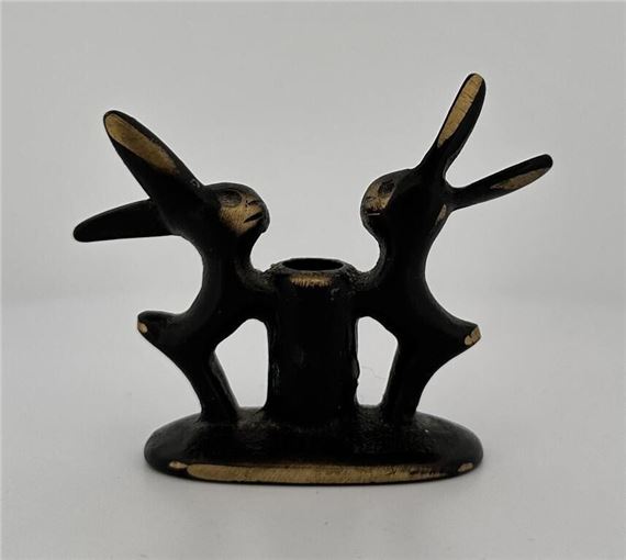 Walter Bosse Rabbit Candle Holder Bronze by Walter Bosse