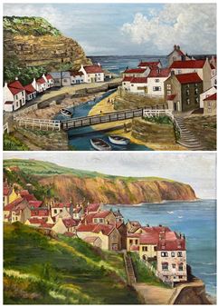 'Staithes' and 'Robin Hood's Bay' - Edith E. Hoyle
