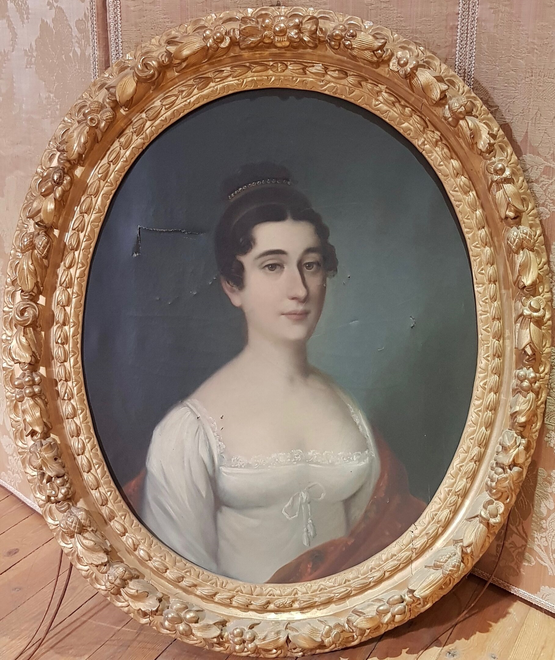 Portrait de jeune femme au diadème by French School, 19th Century