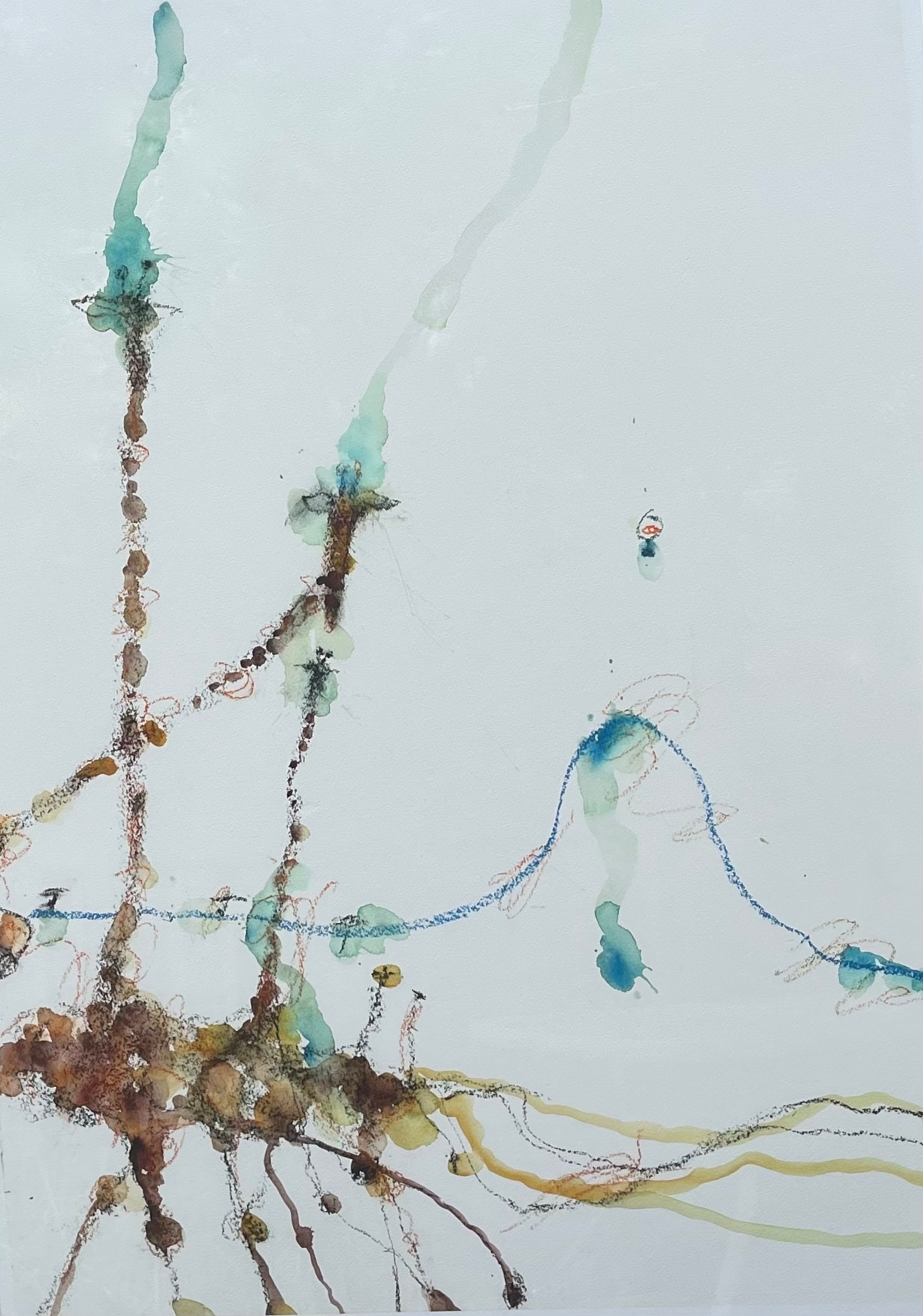 Artwork by John Olsen, Giraffes and Balloon II, 20011, Made of archival pigment print