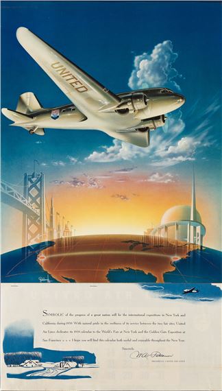 New York World's Fair / United Air Lines by Arthur C. Radebaugh, Circa 1939