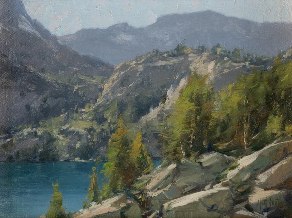 Artwork by Matt Read Smith, Fifth Lake, Made of oil on board