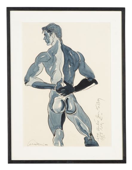 Sketch of a male nude by Antonio Lopez, 1983