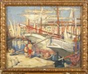 Vue du port de Palerme by Fernand Allard L'Olivier