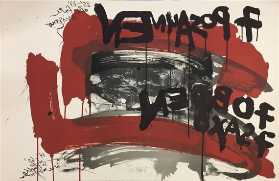 Original lithograph by Wolf Vostell, Dated 1990