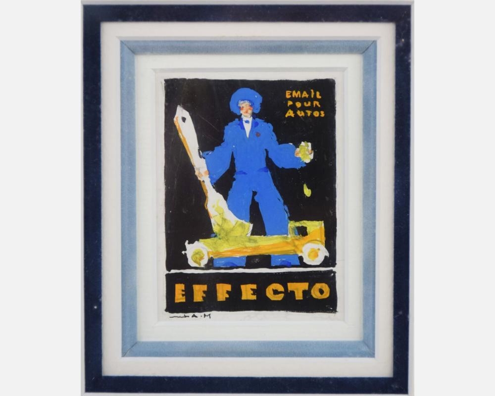 Prototype Publicitaire MECCANO Original De 1952 - Gouache Sur Carton 27x21cm