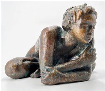Meditation / Lost wax bronze with brown patina / Numbered - Rosalinda Donnadieu