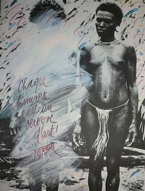 Artwork by Wolf Vostell, Against apartheid, Made of lithograph