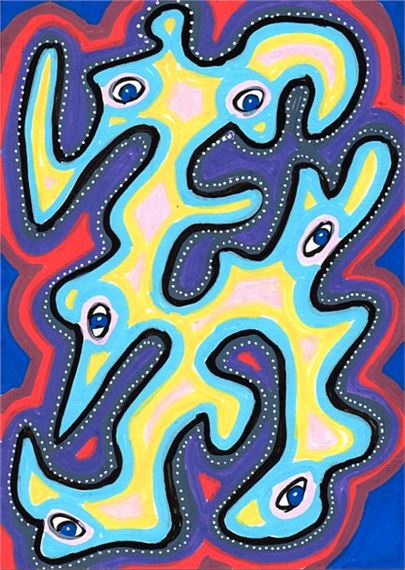 Elsewhere / Mixed media on paper / Signed, titled and dated by Gérard Sendrey, dated 2018