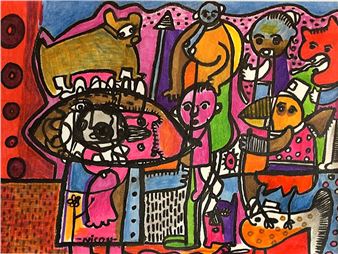 Untitled / Felt pen on paper / Signed lower left / Signed and dated on the back Countersigned and dated - Nicolas Malaize