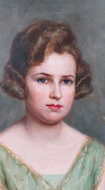 Catherine Wentworth | Portrait of a woman in a green dress | MutualArt