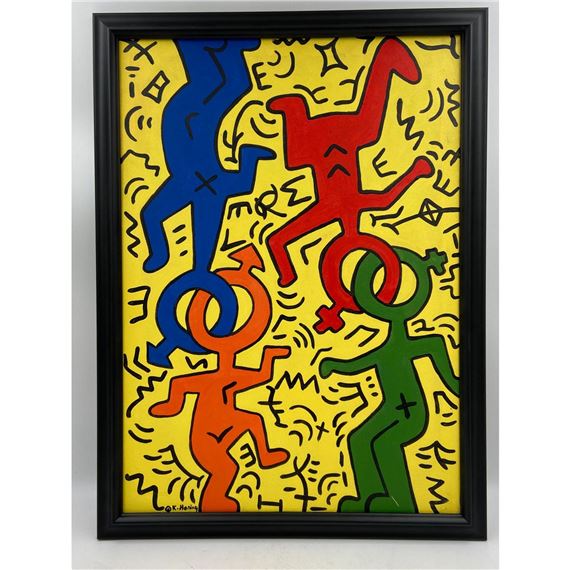 Keith Haring Keith Haring painting oil canvas In The Style Of