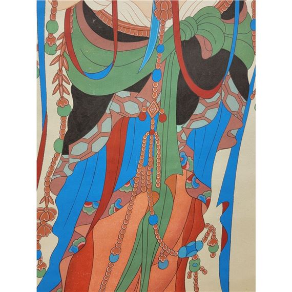 ゆん Zhang Daqian | A Chinese Watercolor Guanyin Bodhisattva Attr