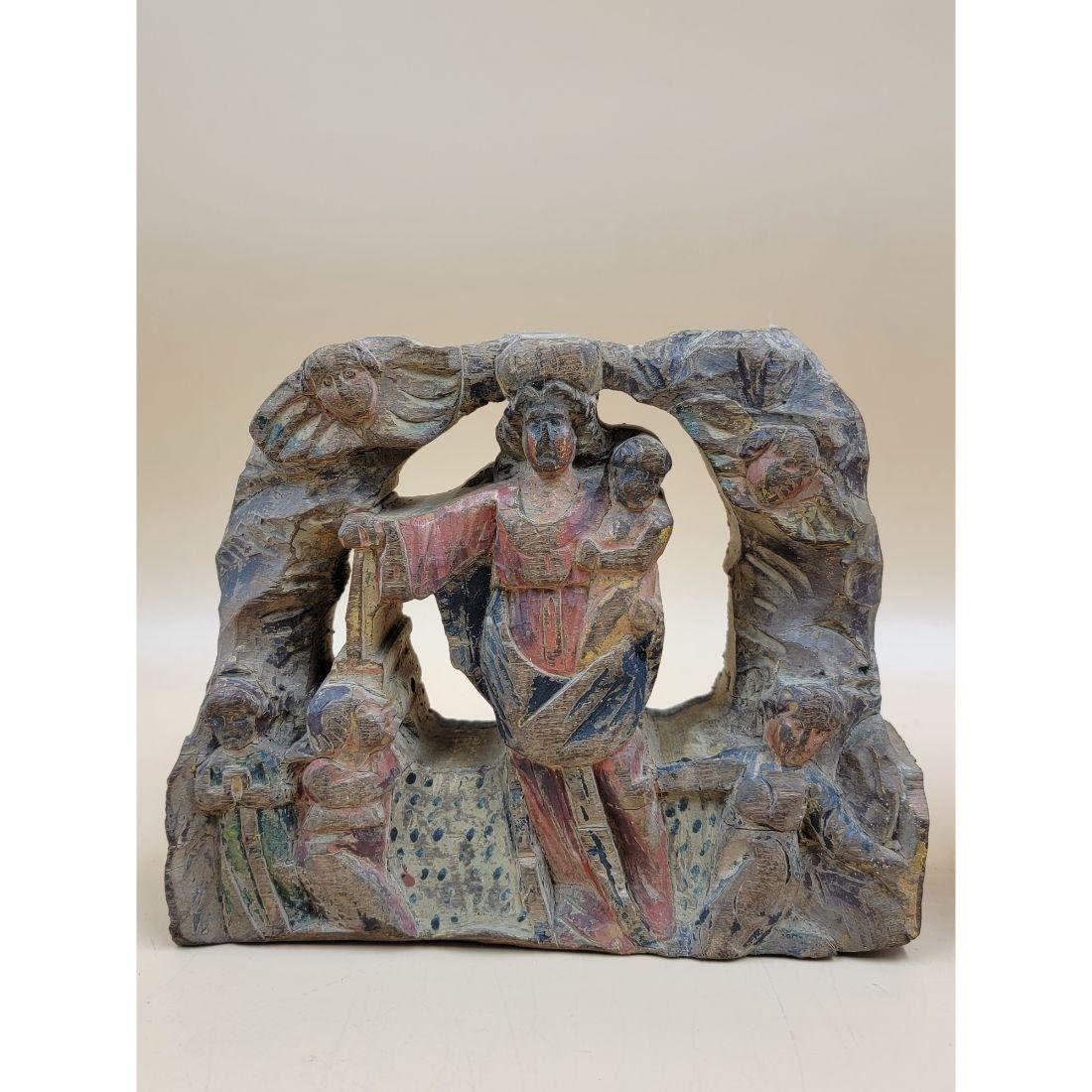 Lifetime | Grouping Of 4 Antique Craved Icons Carved Santos | MutualArt