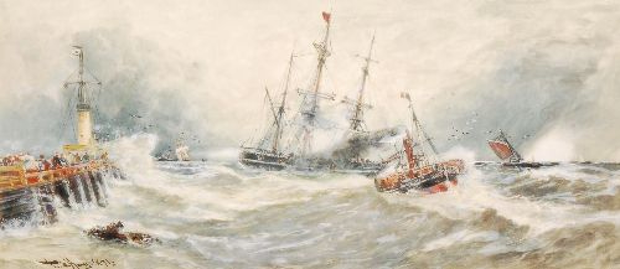 Thomas Bush Hardy | maritime study with fishing vessels | MutualArt