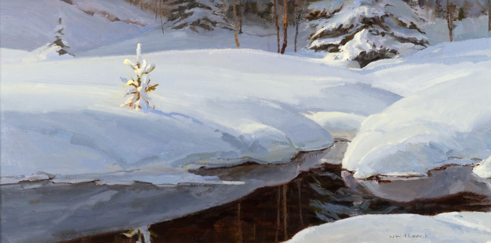 Skip Whitcomb | Skip Whitcomb (1946-) Creek in Winter | MutualArt