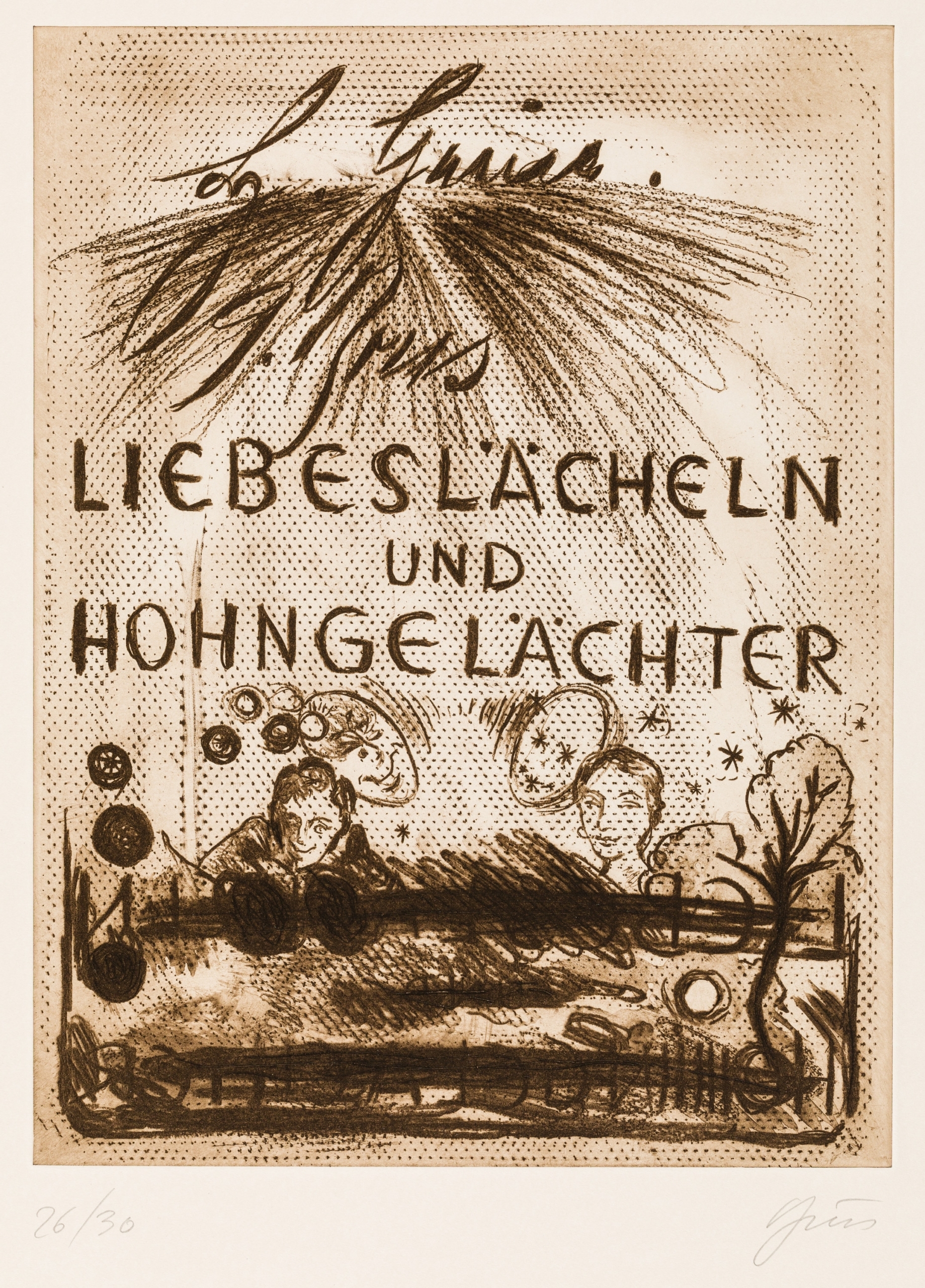 Liebeslächeln und Hohngelächter (Leinen-Mappe) by Günter Brus, 1991