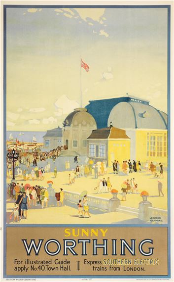 SUNNY WORTHING, Southern Electric, Southern Railways by Leonard Richmond, 1933