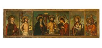 Predella of an altarpiece. Oil painting on wood. Girona - Pere Mates
